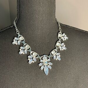 2028 Baby Blue crystal statement necklace